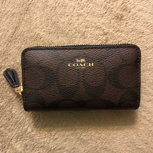 Coach double zip card case
